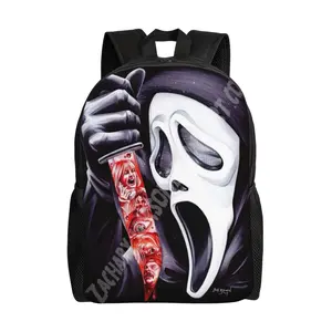 Scream Waterproof Polyester Backpack with Full Front Print Holds 15 Laptop