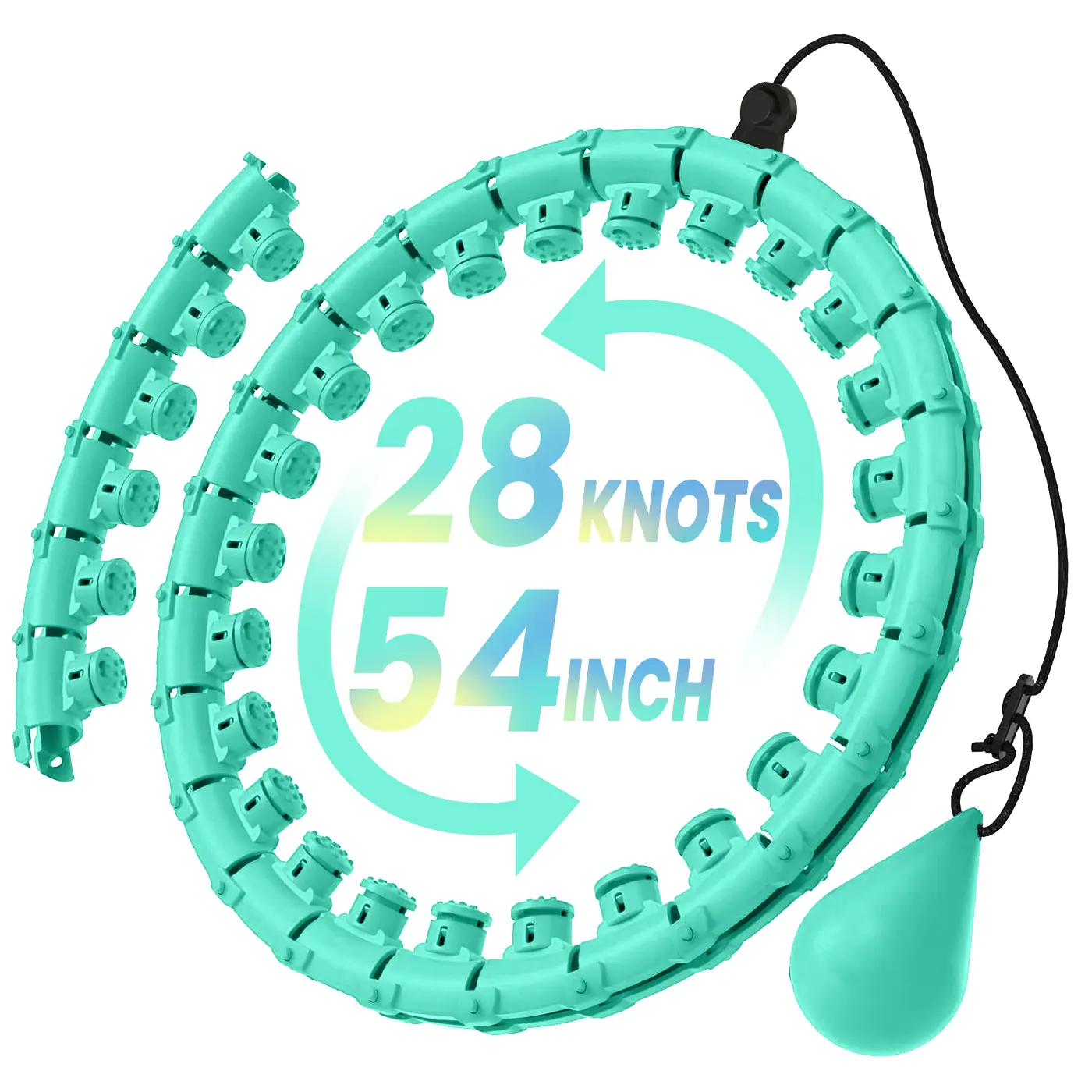 Weighted Hula Circle Hoops for Adults , Infinity Fitness Hoop Plus Size 54 Inch, 28 Detachable Links, Exercise Hoop Suitable for Women and Beginners