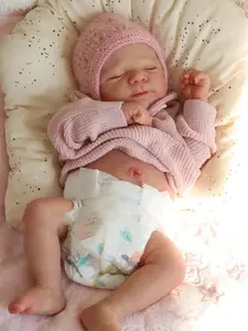 Realistic Reborn Doll Girl Full Body Vinyl 18 inches Newborn Baby Handmade Doll with Painted Hair Birthday Toy For Child Christmas Gift