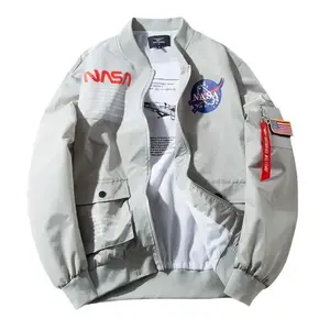 Men's Patches Slim Fit Bomber Jackets Windbreaker Casual Tops