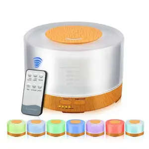 6 Essential Oils! 500ML Controlled Aroma Diffuser - 7 Color LED Humidifier for Large Rooms | Ultrasonic Quiet Operation air  purifier essential oil aroma diffuser d is ff user aroma diffuser humidifier aromatherapy oil wood grain design