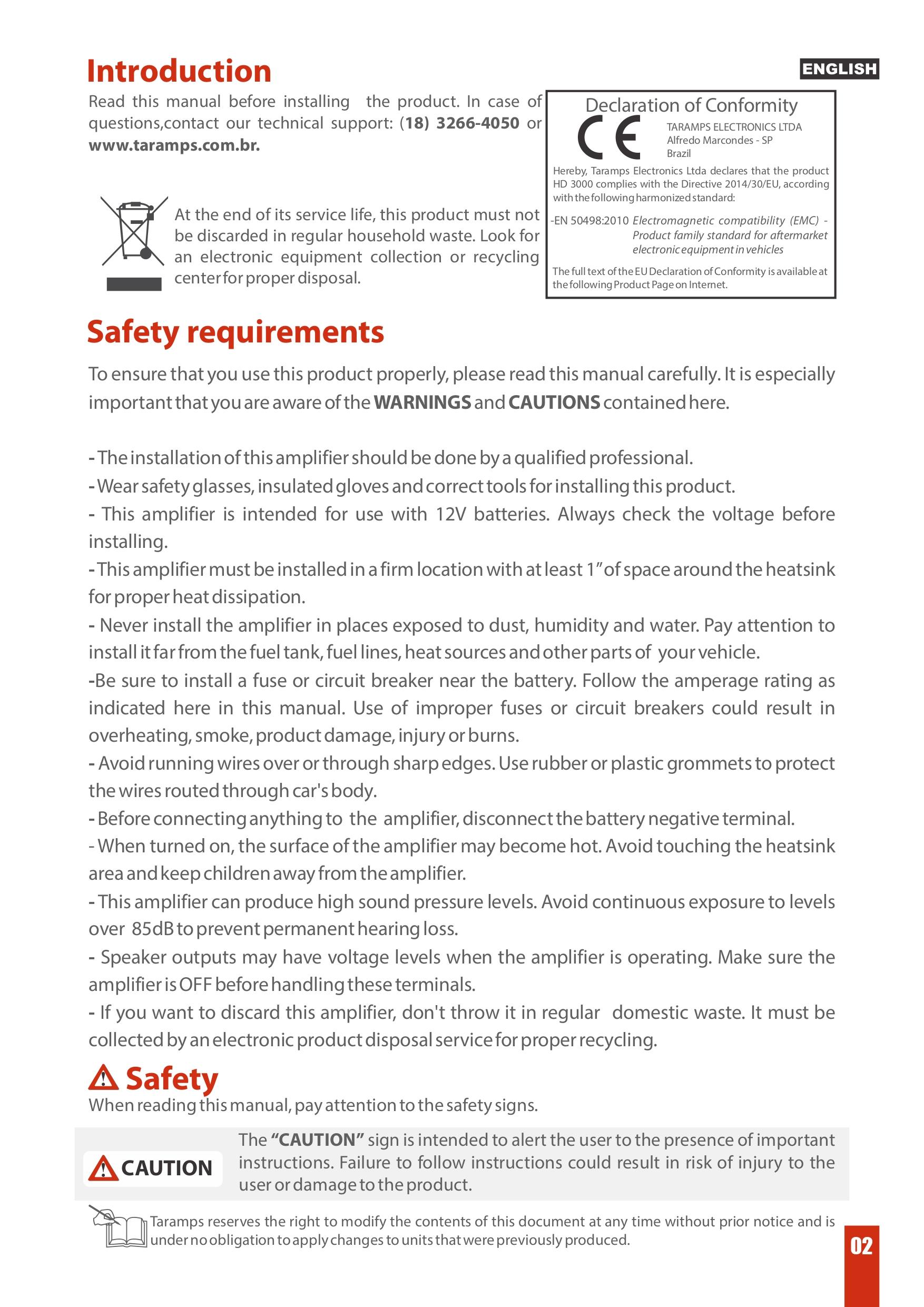Taramps HD 3000 2 Ohms 1 Channel 3000 Watts RMS MAX Full Range Car Audio, Monoblock, LED Monitor Indicator, Class D Amplifier, Crossover, White 3k amp, Sound Quality