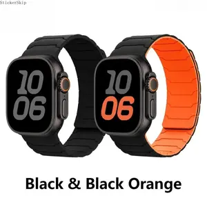2026 Trendy 2-Pack Magnetic Silicone Apple Watch Bands – Adjustable Sport Strap Compatible with 38–49mm Ultra 2/3, SE & Series 8–11, Soft Breathable Lightweight Wristbands for Workout, Daily Wear & Gift