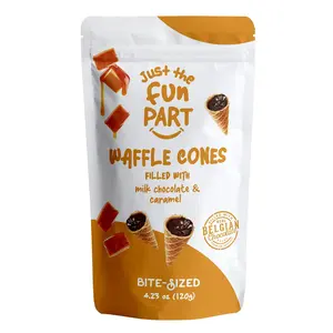 Just the Fun Part Mini Waffle Cones filled with Caramel Milk Chocolate Snack Dessert