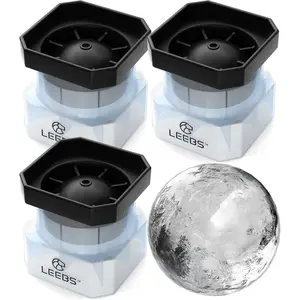 Silicone freezer press sphere ice ball maker mold 3 pack for large round craft whisky ice balls bourbon scotch old fashioned cocktail drinks by
