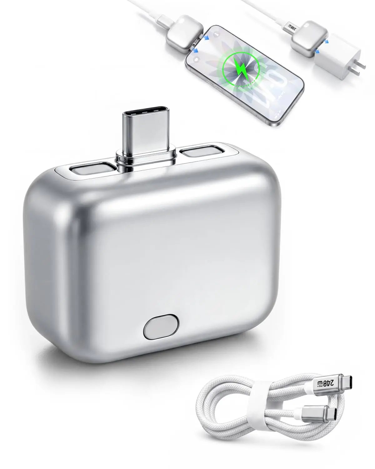 140W Type-C Portable Plug Charging Adapter with Separator - Physical Disconnect, Smart Automatic Stop When Full, Overcharge Prevention, LED Sync, Type-C Guard for iPhone 17/16/15, Smartphones/Laptop, Tablets, Cable Compatible