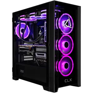 CLX SET Liquid Cooled Gaming Desktop Computer, AMD Ryzen 7 7800X3D 4.2GHz, 32GB RAM, 2TB SSD, NVIDIA GeForce RTX 5070 12GB, Windows 11 Home, Black