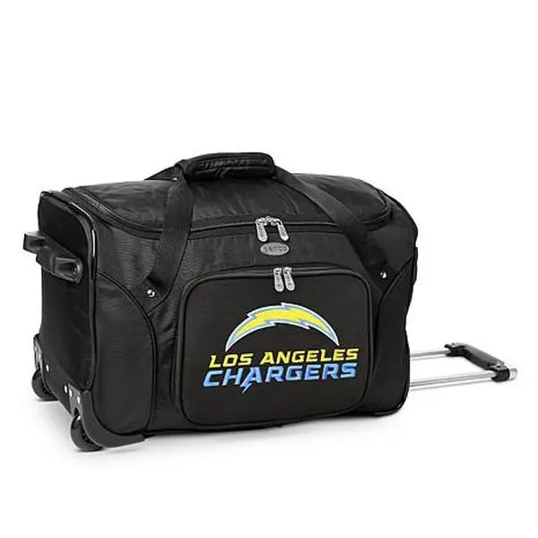 Football Fan Shop Officially Licensed NFL Los Angeles Chargers 22" Wheeled Duffel Bag