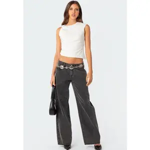 EDIKTED Raelynn Washed Low Rise Baggy Jeans