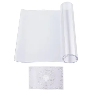 VEVOR Plastic Table Cover, 16 x 32 Inch 1.5 mm Thick Clear Table Protector, Rectangle PVC Desk Mat, Waterproof & Easy Cleaning Desk Pad Tablecloth, for Office Dresser Dining Room Table Night Stand