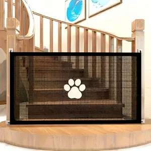No punching expandable protective pet door, pet partition fence, adjustable portable design, easy indoor/outdoor, Sturdy Safety Fence
