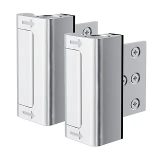 2Pcs Security Door Locks Childproof Reinforcement Lock Withstand 800lbs Force Elevate Home Security Deter Unauthorized Entry Aluminum Silver