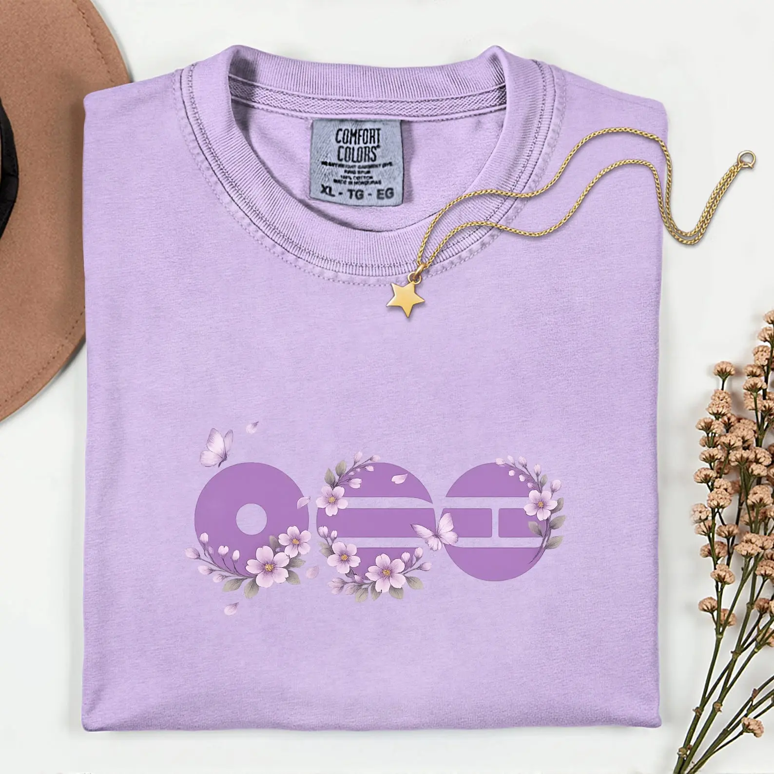 Comfort Colors Kpop World Tour T-Shirt, Bangtan Tee, Gift for KPop Fan, Concert Tee, Floral Shirt