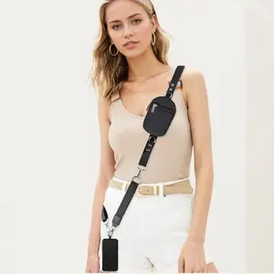Adjustable Crossbody Smartphone Strap Holder with Wallet Clip, Universal Unisex Mobile Phone Accessory for Travel, Daily Use, Lanyard for All Devices - Phones & Electronics Accessories