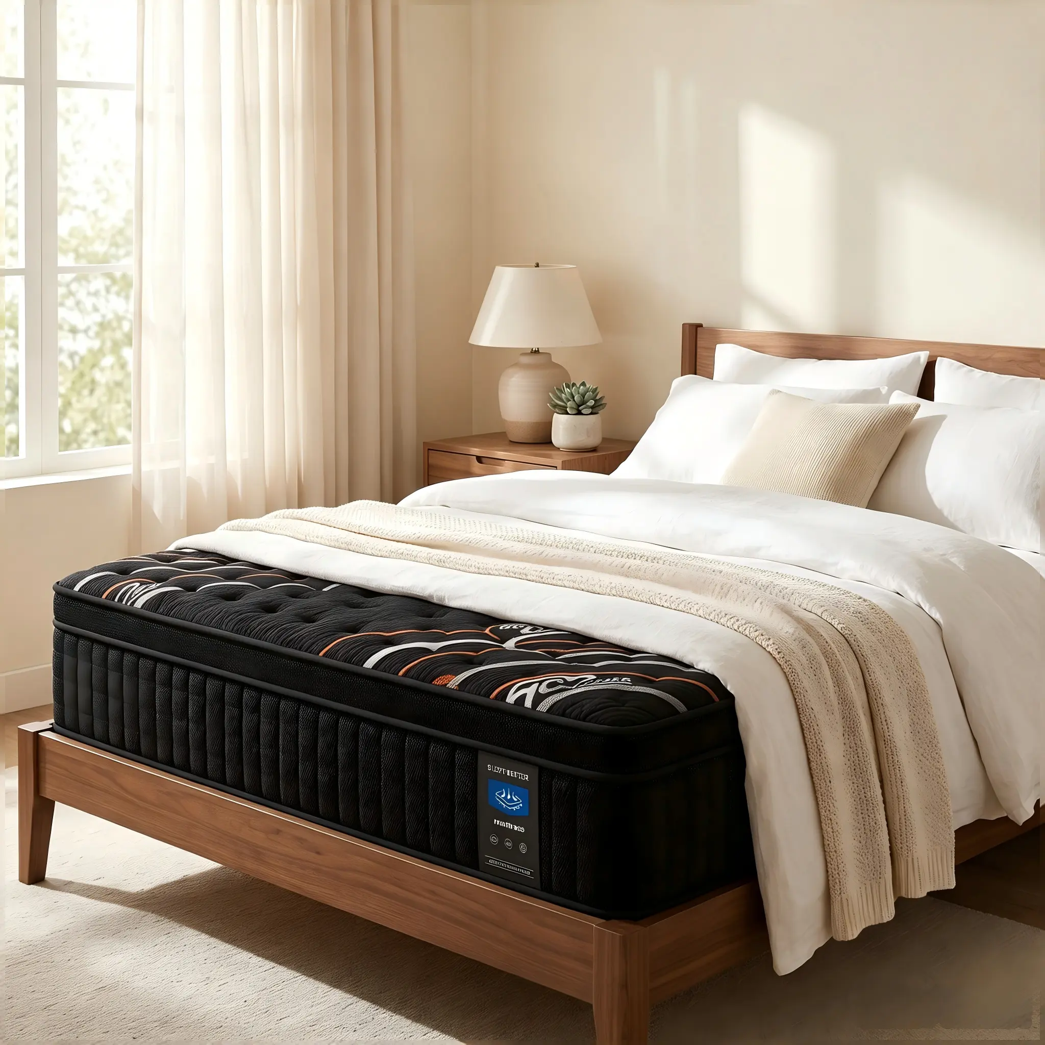 [YNDWON] 12'14 inch Gel Memory Foam Mattress Twin Full Queen King Size Mattress Individual Pocket Independent Springs Hybrid Medium Firm Mattress in a Box Pressure Relief Breathable & CertiPUR-US Certified high quality mattress DealsforYouDays