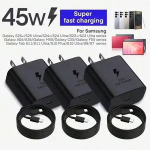 45W Fast Charging Type-C Charger, Cell Phone Charger, Supports C-C Data Cables, Available In Multiple Specifications, Compatible With Samsung S26/S25/S24/S23/S22 And IPhone 17/16/15 Series, Ideal For Home, Office, And Travel Use US Plug Wall Charger