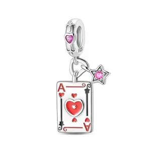 925 Sterling Silver Red Peach A Pendant - Bohemian Style DIY Charm for Bracelets, Necklaces, Keychains - Hypoallergenic Women's Jewelry Making Supply, Birthday Gift, Birthday Gifts