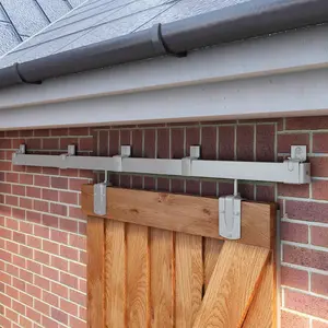 6FT Box Rail Exterior Barn Door Hardware Kit, Heavy-Duty  Sliding Barn Door Track System, Wall Mount Door Hardware Kits (Door Not Included)