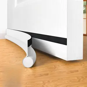 Door Draft Stopper Bottom One Sided Door Draft Blockers，37" Cutable Under Door Draft Blocker Insulator Door Sweep Weather Stripping Soundproof，Fits for Interior／Exterior Doors，1 Pack,White