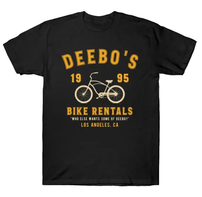 Deebo's Bike Rentals T-Shirt Crew Neck Cotton Casual Slim-fitting Plain Floral Striped Black Breathable Menswear 3000 BC clothes Top Underwear