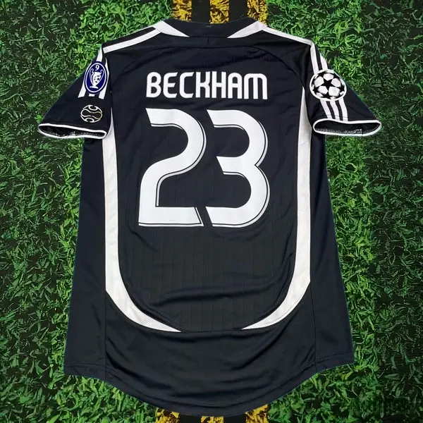 0607 Away Black Short Sleeve No. 23 Beckham Sports Soccer Jersey