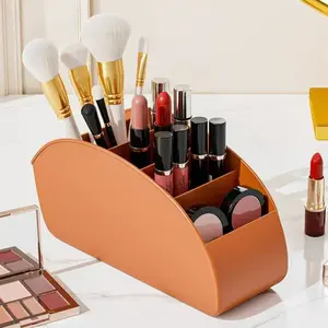 Multifunctional PU Remote Control Storage Box, Five-Compartment Organizer, Stores Remotes, Pens, Glasses, Desktop Bedside Cabinet Holder