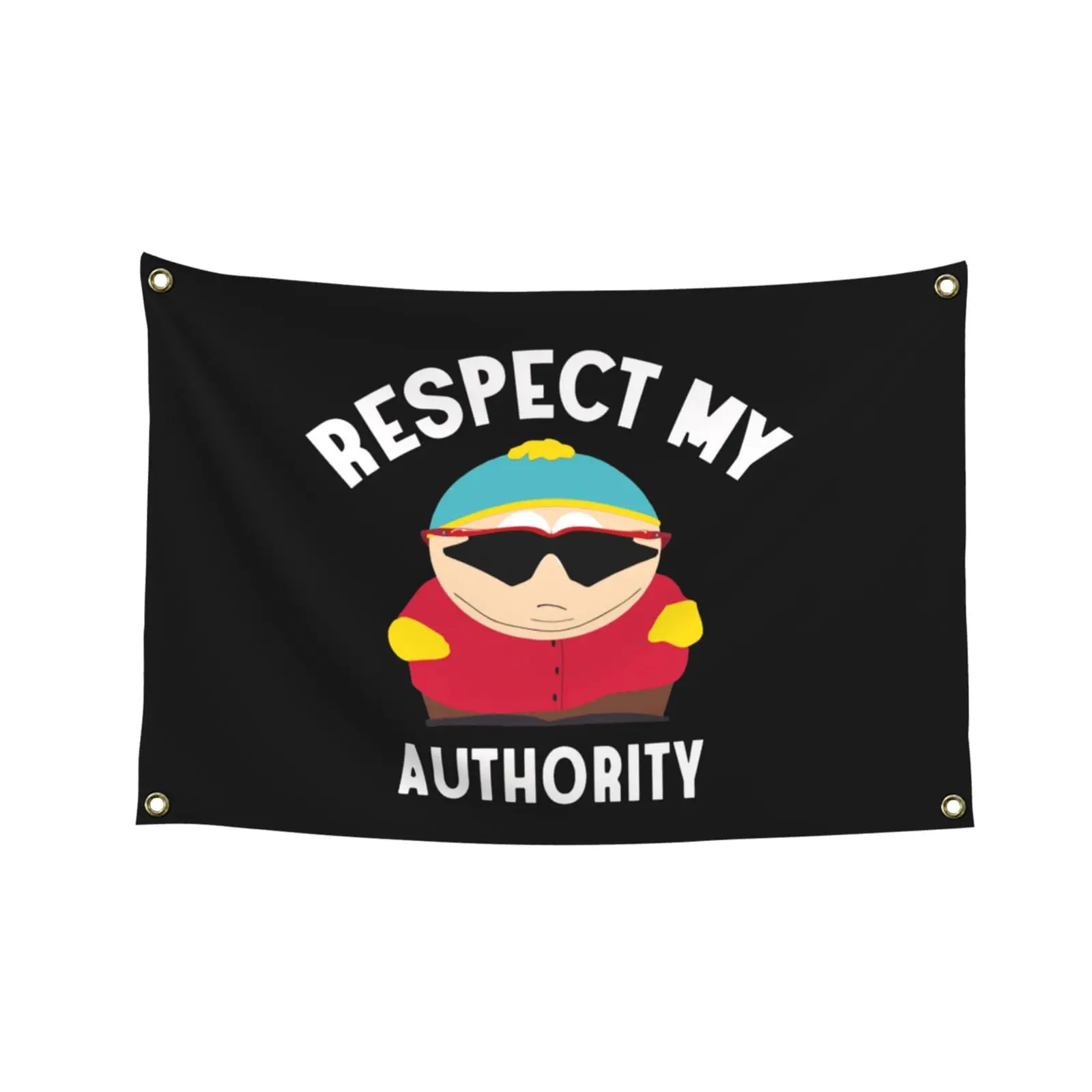 2D Flat Banner 1pc, Pull Flag Banner, Respect My Authority Polyester Material Banner, Fun Banner for University Dorm Wall Decor Gift