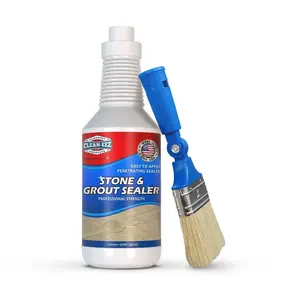 Grout & Stone Sealer with Applicator Brush, Blocks Stains & Mold, Tile & Natural Stone, 32oz | Clean-eez