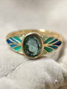 Vintage Unique Exquisite boho green  Cubic Zirconia Ring  for woman Daily Vacation Music Festival Anniversary Gift Couple's Gift，Gift for her Vintage Rings Jewelry