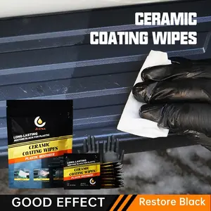 Plastic Black Restorer Wipes - Long Lasting Ceramic Trim Coat Kit for Car Plastic Trim Restoration - Fast & Effective Wipes for All Cars' Plastic Surfaces & Trim
