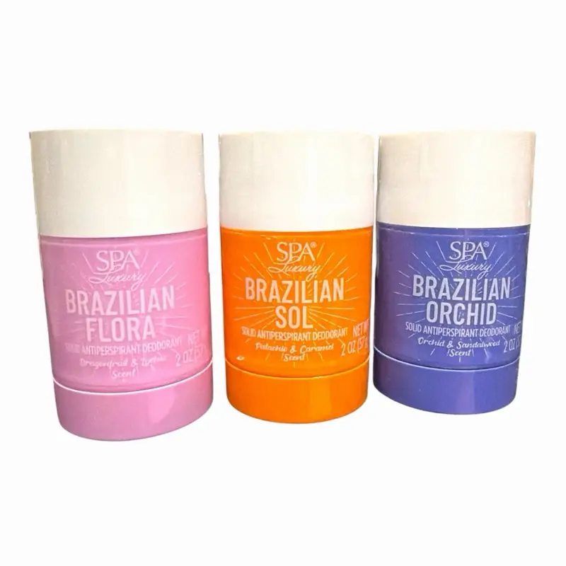 Spa Luxury 3-pc Brazilian deodorant set! Brazilian Flora,Brazilian sol and Brazilian orchid