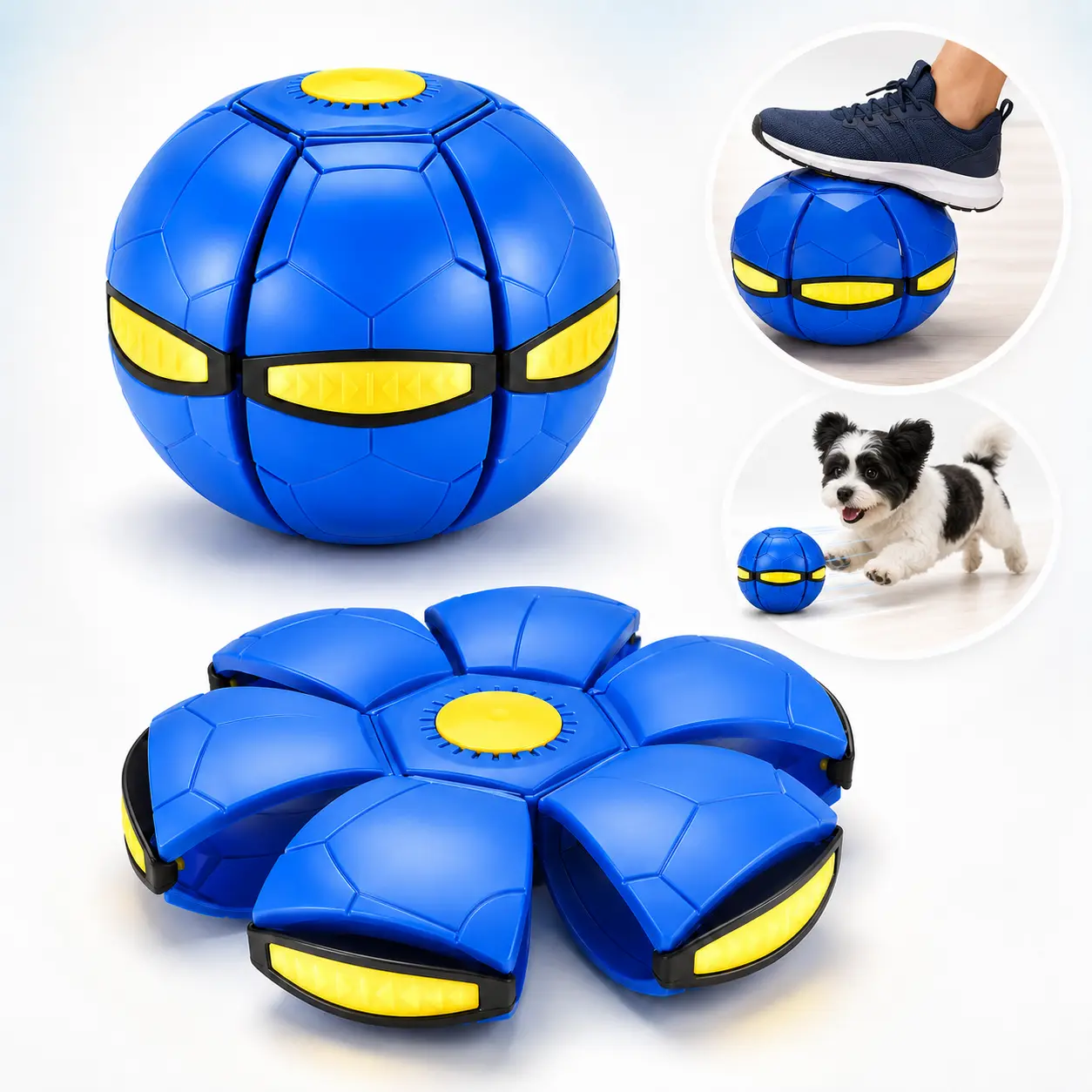 Magic Pop-Up Football-Shaped Soccer Ball Kids Toy - ABS Plastic Interactive Transforming Toddler Toy with 3 Built-In Lights for 12+ Months Olds, Family Play, Casual Outdoor Activities