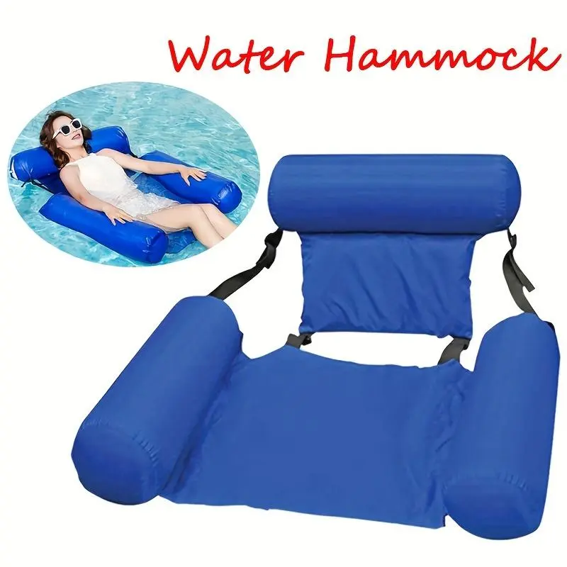 A must-have for summer: thick-walled, ultra-durable, lightweight inflatable floating pool water hammock, beach water sports lounger, pool water sports lounger with mattress, Pool Floats Seat