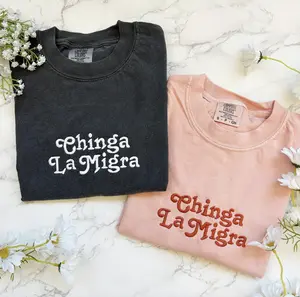 Embroidered Chinga La Migra Tshirt, Anti-Ice Shirt, Pro Immigration Tshirt, Comfort Colors