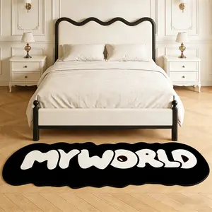 Pattern Letter Carpet, Anti-Slip Easy Care Plush Fluffy Modern Rug, Bedroom Rugs, Soft Area Rug, Modern Minimalist Design for Living Room Bedroom Bedside