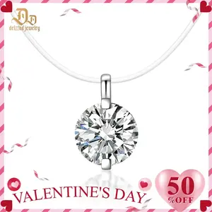 Luxury Transparent Mermaid Tear Solitaire Pendant Necklace D Color Synthetic Moissanite S925 Bling Chain Gift for Birthday Anniversary Wedding Christmas