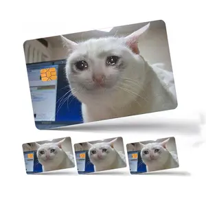 Crying Cat Meme Credit Card Skin – Funny and Durable Custom Card Cover for Personal Expression