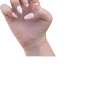 3D PINK AND WHITE GLOSSY NAILS!
