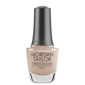 Morgan Taylor Bronzed - Rose Gold Glitter, Professional Lacquer, Vibrant, Chip-Resistant, Fast-Drying, Long-Lasting, High-Shine, Perfect for Manicures & Pedicure, 15mL.