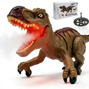 Realistic Jurassic Dinosaur Robot Toy, Remote Control, Lifelike, Interaction, Cool Lights Sounds Effects, Mouth Spray Shake, Birthday Gift for Kids over 3 Years