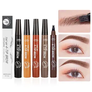 5-Color 4-Tip Eyebrow Pen Set | Waterproof All-Day Wear Natural Hair-Like Brows for Beginners & Pros