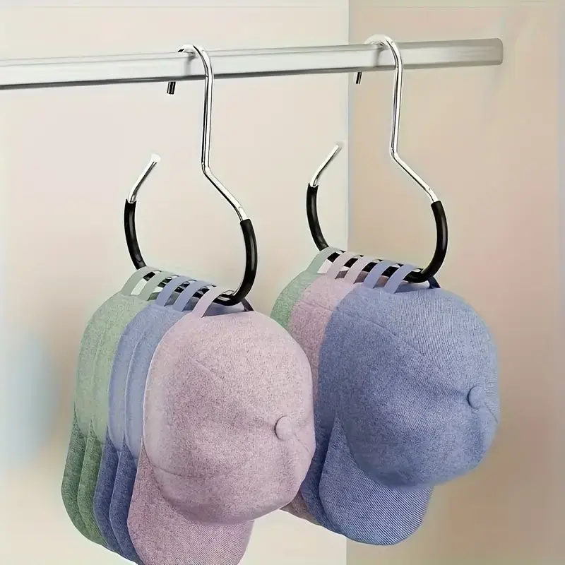 3-Piece Black and White Non-Slip Metal Round Hat and Scarf Hangers,Ideal for Home Storage and Clothing Organization,Hat Hooks Storage,Hat Holder,Space-Saving Multi-Functional Closet Organizer