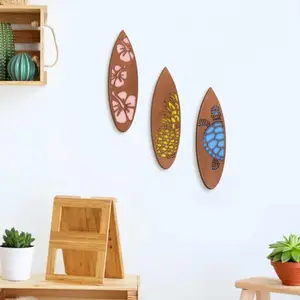 Surfboard Pattern Wall Art, 3 Counts/set Wooden Wall Decor, Wall Hanging Decor for Home Living Room Bedroom, Modern Home Decor, Decorative Artwork, Indoor Decoration