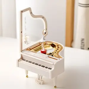 Piano Shape Music Box, Creative Gift for Friends and Couples, Birthday Present, Rotating Girl Music Box, Unique and Elegant Design, Decoration, Musical Moving Box