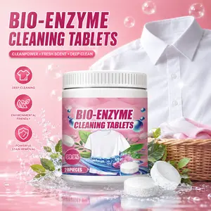 Clothing Stain Remover Tablets, Biodegradable Laundry Detergent Tablets, Quick Dissolving & Powerful Stain Removal, Free Your Hands Quickly Remove Oil Sweat Food Stains, Eco-Friendly Cleaning Solution -20Pcs