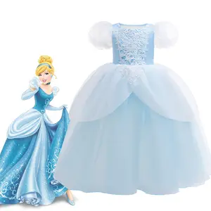 2025 Frozen Elsa & Cinderella Dress ✨ Glowing Sequins + Detachable Cape |   Girls Princess Cosplay Costume for Halloween/Stage Show