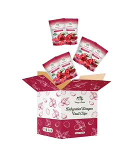 CHAVI Dried Crispy Dragon Fruit Chips - 6-Pack 2 Oz Bags - 1-Ingredient Vitamin-Rich Vitamin C Superfood Cereal Snack - Sugar-Free, No Preservatives, Vegan, Gluten-Free, Non-GMO - Ideal for Salads