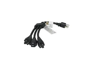 Nippon Labs 14 AWG 1-to-3 Power Cord Splitter (NEMA 5-15P to NEMA 5-15R X3),SJT, Black Color, 18 inch Power Cord, 30P-10W1-145PR3Y-18