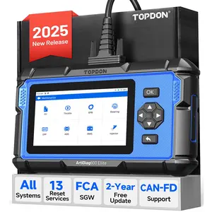 TOPDON ArtiDiag600 Elite, OBD2 Scanner, Full-System Car Diagnostic Tool, 13 Reset Services, FCA AutoAuth, Automotive Scan Tool with CAN-FD, 2-Years Free Updates. Upgraded Version of AD600S/AD500