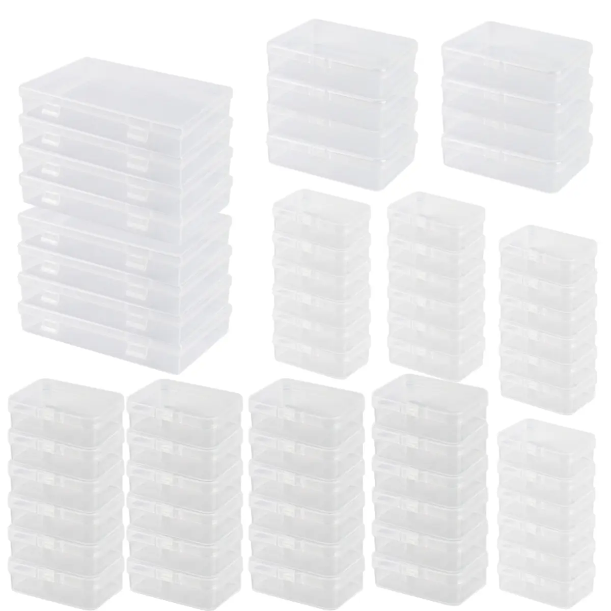 A Set of 64 Pcs Storage Box with Lid,Storage Container with Lid with 4 Different Sizes,Transparent Plastic Storage Box for Tablets,Jewelry,Crafts,Halloween Christmas Fathersdaygift,Tools & Hardware
